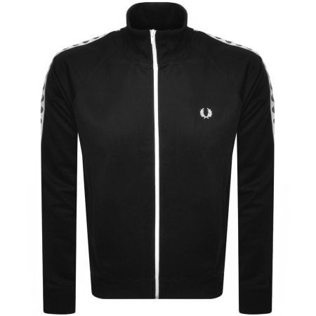 Fred Perry cropped taped track jacket in black | ASOS